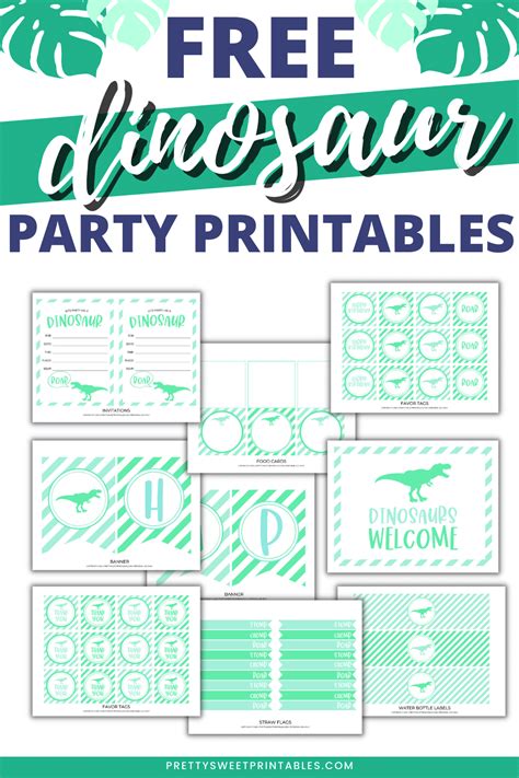 Free Dinosaur Party Printables Pretty Sweet