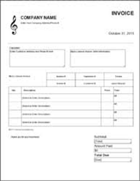 musician invoice template