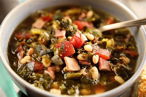 Collard Green Soup With Ham And Beans Southern Bite