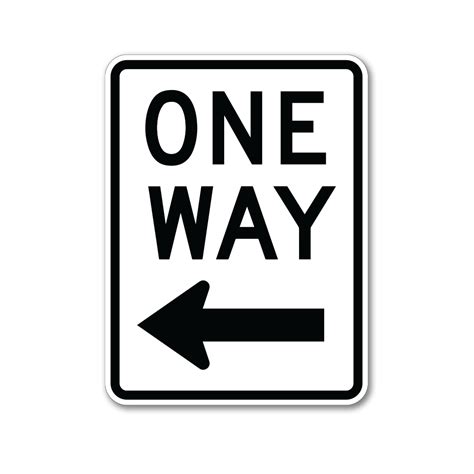 One Way Left Arrow Sign