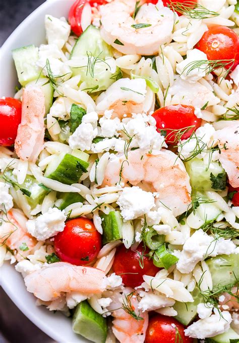 Shrimp Orzo Salad With Feta And Herbs Recipe Runner