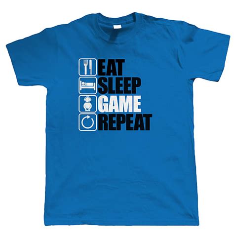 Buy Eat Sleep Game Repeat Mens Funny Gaming T Shirt Birthday T Dad Size S Game