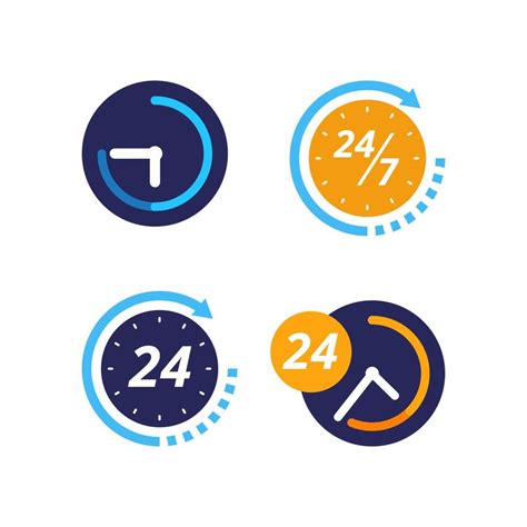 24 Hour Service Support Icon Clock Icon Vector Design 4273545 Vector