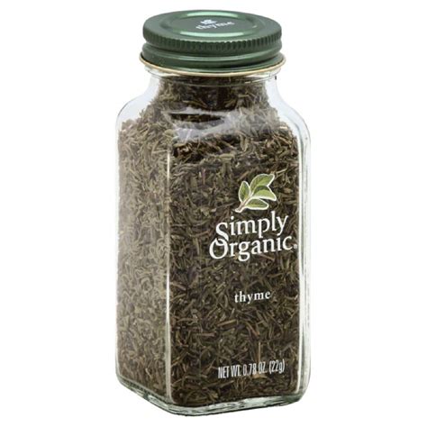 Simply Organic Seasoning Thyme Leaf Organic Bottle 078 Oz Pack Of 6