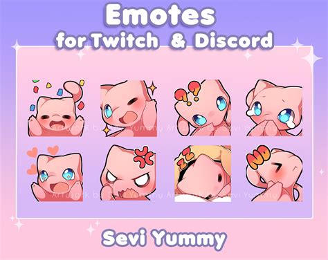 Mew Emotes Pokemon Twitchdiscord Etsy