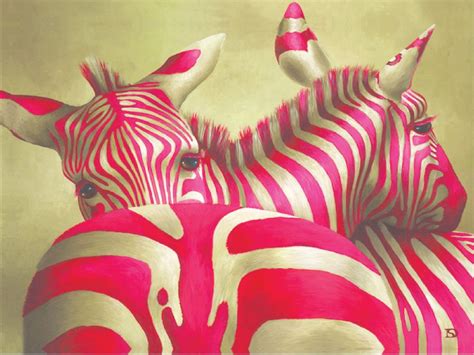 Pink Zebra Signed Print A4 Whimsical Collection