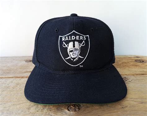 Vintage Rare Los Angeles Raiders New Era All Black Snapback Hat Nfl Pro