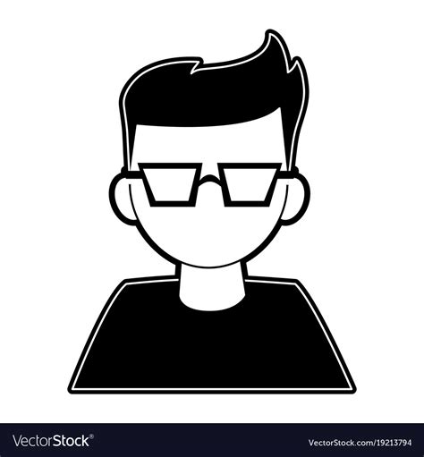 Geek Man Cartoon Royalty Free Vector Image Vectorstock
