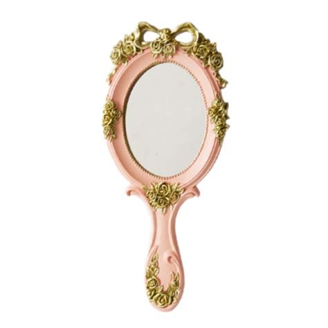 Cute Creative Vintage Hand Mirrors Makeup Vanity Mirror Handheld Cosmetic Mirror With Handle For
