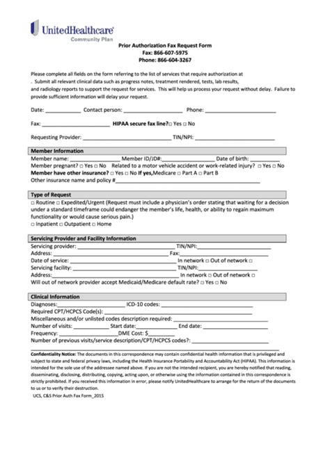 Prior Authorization Fax Request Form Printable Pdf Download