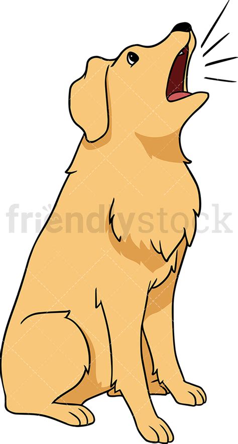 Golden Retriever Dog Barking Cartoon Vector Clipart