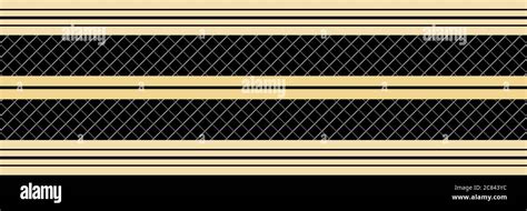Classic Gold Black Vector Striped Seamless Border Banner Of Thin And
