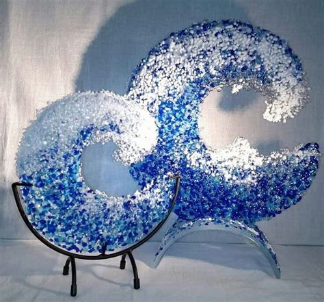 Frit Waves Great Wave Fused Glass Waves Artwork Work Of Art Auguste Rodin Artwork Artworks