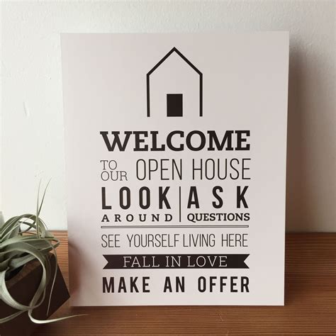 Sale Welcome Sign No3 Easel Back Open House Welcome Sign Open