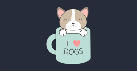 Kawaii And Cute I Love Dogs T Shirt Dog Sticker Teepublic