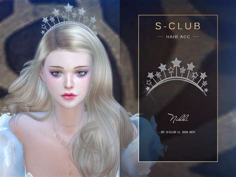 Stars Crystal Crown Hair Cc 202020 By S Club Ll At Tsr Sims 4 Updates