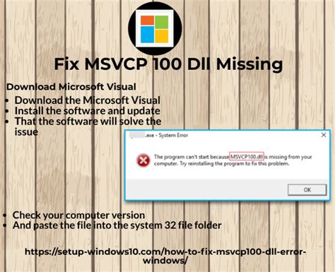 Fix Msvcp Dll Missing In Windows In Windows Windows Fix It