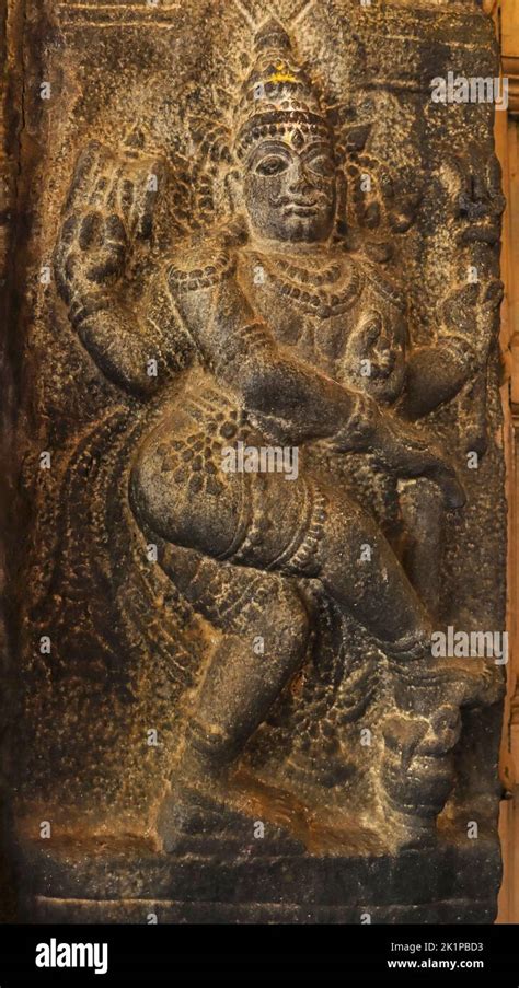 Carving Of Dancing Lord Shiva On The Gaurishvara Temple Yelandur