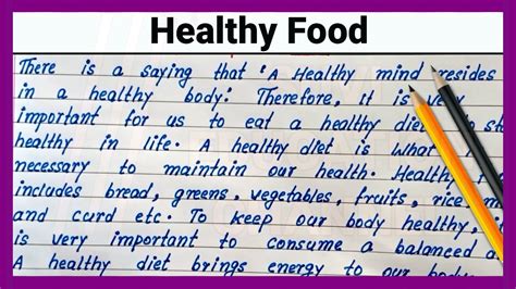 English Paragraph On Healthy Food Healthy Food English Essay Easy