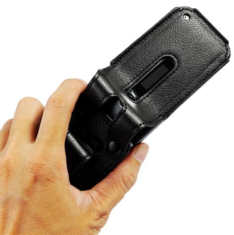 Black Vegan Leather Case With Belt Clip For Lg Classic Flip Phone