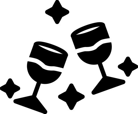 Champagne Glasses Vector Icon 19817813 Vector Art At Vecteezy