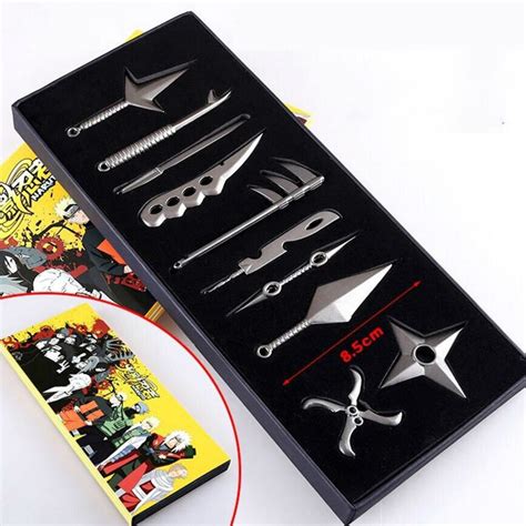 10 Pcsset Naruto Metal Toy Sword Kakashi Kunai Knife Throwing Set Mini