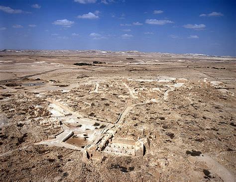 Israel Shivta Ancient City In The Negev Aerial View Of City From The