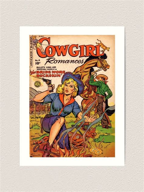 Cowgirl Romance Vintage Comic Book Art Print For Sale By Zvekivintage Redbubble