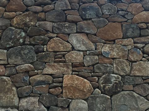Au Basalt Stone Wall Built With Large Field Stones