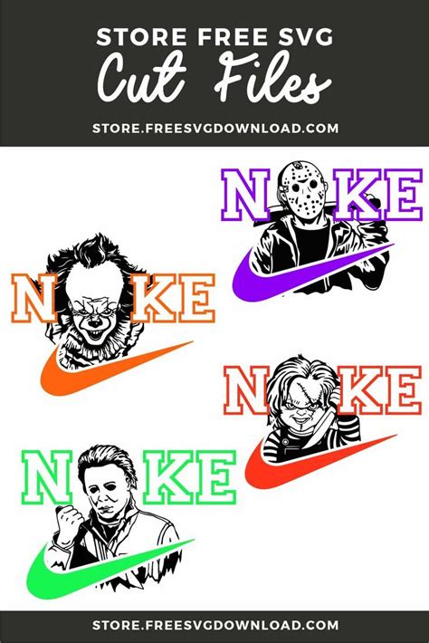 Horror Movie Nike Svg And Png Pennywise Svg Chucky Svg Freddy Svg