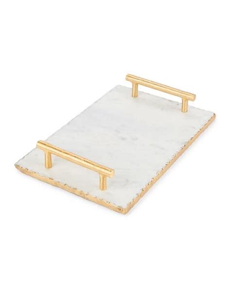 Marble Serving Tray With Goldtone Handles Marble Serving Trays