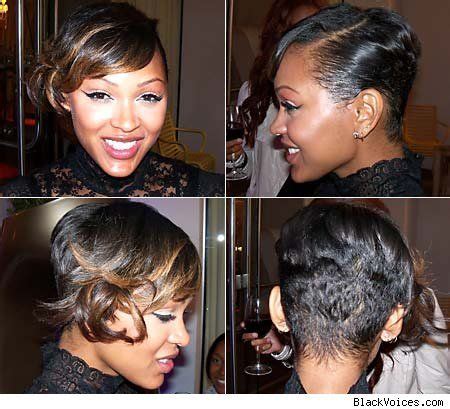 An angled bob is a forward haircut that's shorter in the back and gradually transitions to a longer length in medium length angled bob haircut. Hair Crush: Meagan Good's Ever-Changing Tresses