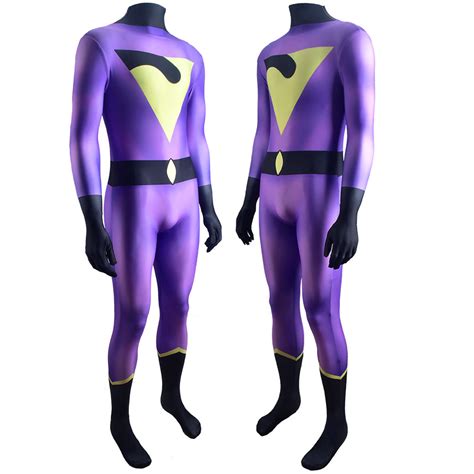 purple costumes dc comics wonder twins jayna superhero cosplay full bodysuit halloween party