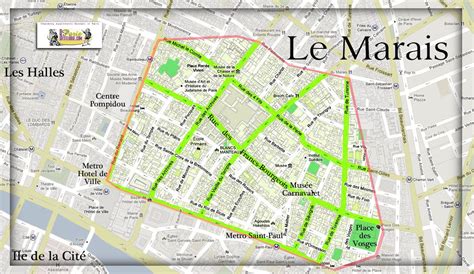 Le Marais Paris Map Tourist Map Of English