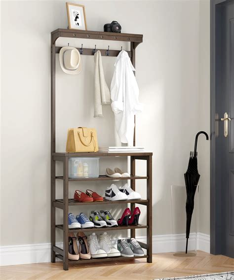 Buy Seirione 5 Tier Coat And Shoe Rack For Entryway Organizer