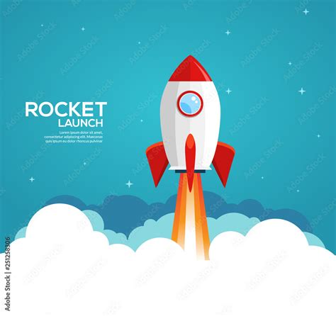 Rocket Launch Illustration Product Business Launch Concept Design Ship