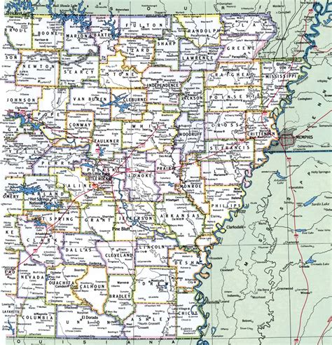 Arkansas State Map With Cities And Counties