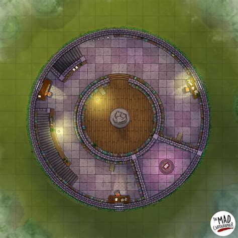 Battlemap X Endless Wizard S Tower Library FantasyMaps