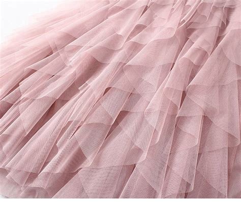 Pink Tulle High Waist Pleated Maxi Skirt Uniqistic Com