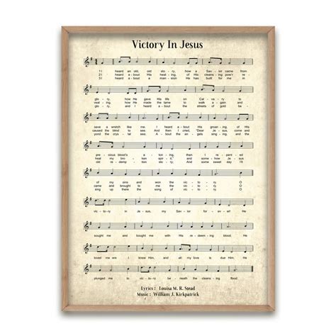 Victory In Jesus Vintage Hymn Wall Art Print Biblical Sheet Etsy