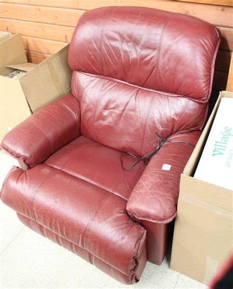 Lot Red Leather Recliner