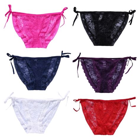 Buy Womens Panties Sexy Tie Side Bowknot Lace Thongs