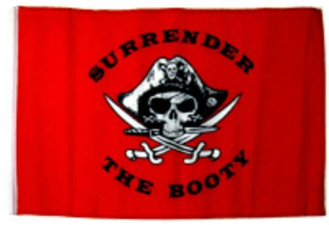 12x18 12x18 Jolly Roger Pirate Surrender Booty Red Sleeve Flag Garden