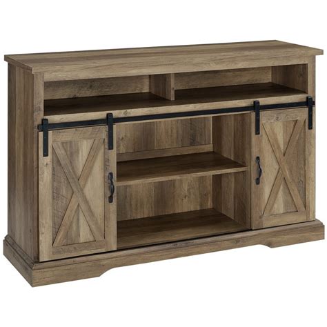 Bowery Hill 52 Rustic Farmhouse Tv Stand With Sliding Barn Door In
