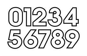 Black And White Number Outline Printable Numbers Number Fonts