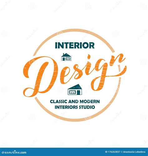 Interior Design Lettering For A Studio Logo Stock Vector Illustration