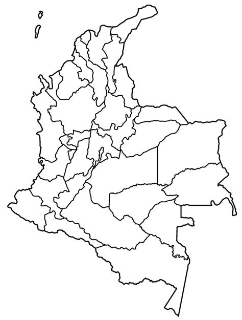 Mapa De Colombia Regiones Sketch Coloring Page