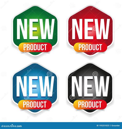 New Product Label Set Badge Stock Vector Illustration Of White