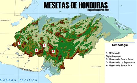 Mapa De Mesetas De Honduras Mapa De Honduras