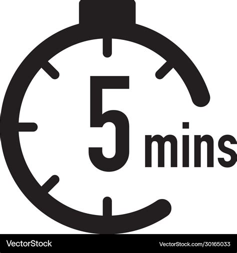 5 Minutes Timer Stopwatch Or Countdown Icon Time Vector Image